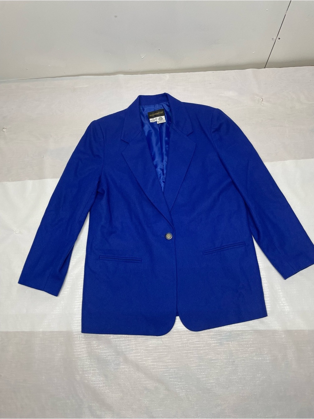 Requirements Single-Button Cobalt Blue Women's Blazer Sz:14